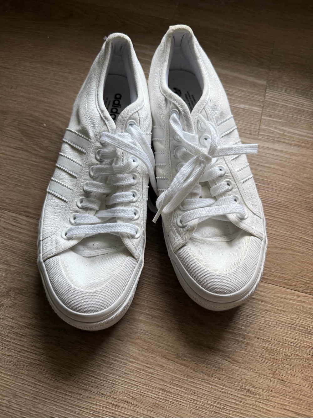 Adidas White Low-Top Canvas Sneakers